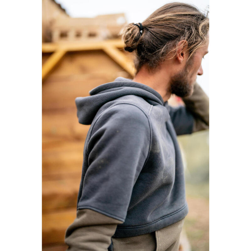 Erkek Kapüşonlu Sweatshirt - Avcılık ve Doğa Gözlemi - Bej - 500