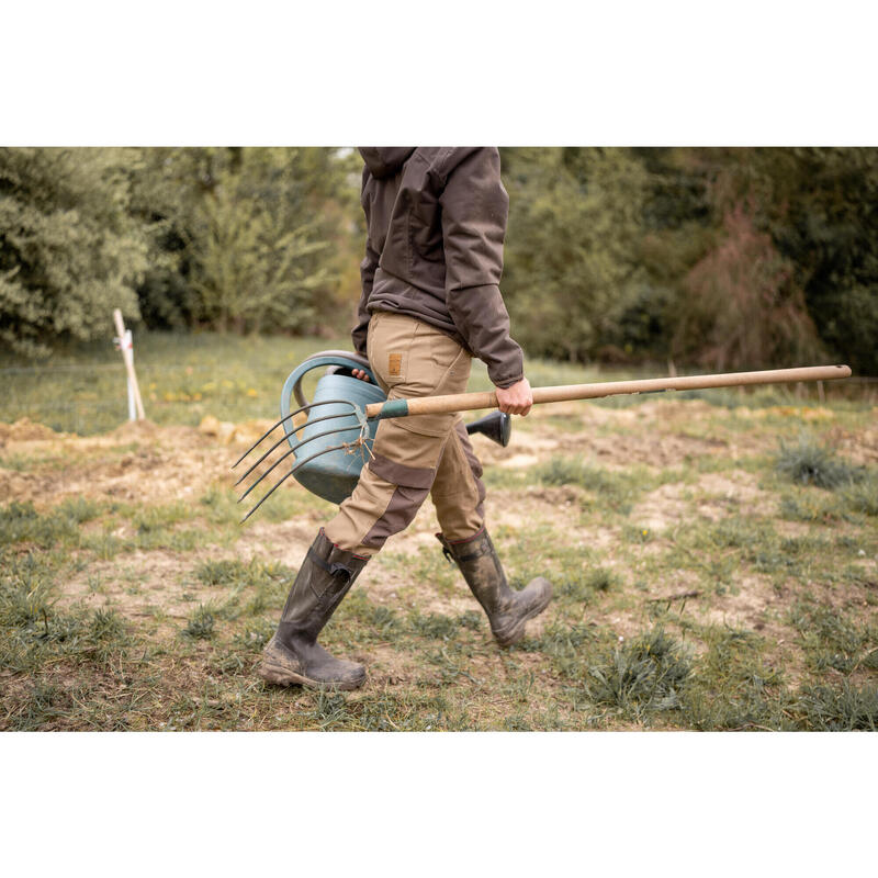 Botas de Agua katiuskas Caza Solognac 520 Mujer Marrón fuelle lateral