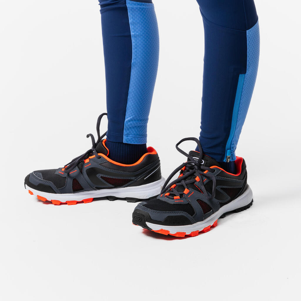 DEČJE PATIKE KIPRUN GRIP ZA TRČANJE I SPORT SIVO-CRNE NEON NARANDŽASTE