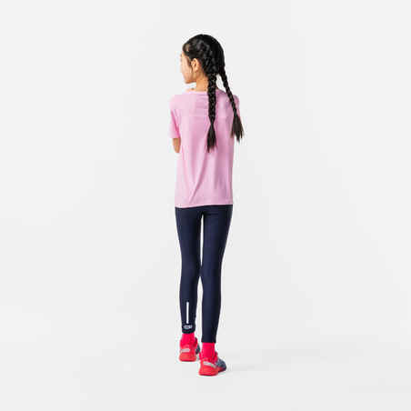 BREATHABLE KIDS' RUNNING TIGHTS - KIPRUN DRY - NAVY BLUE