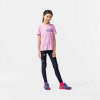 BREATHABLE KIDS' RUNNING TIGHTS - KIPRUN DRY - NAVY BLUE