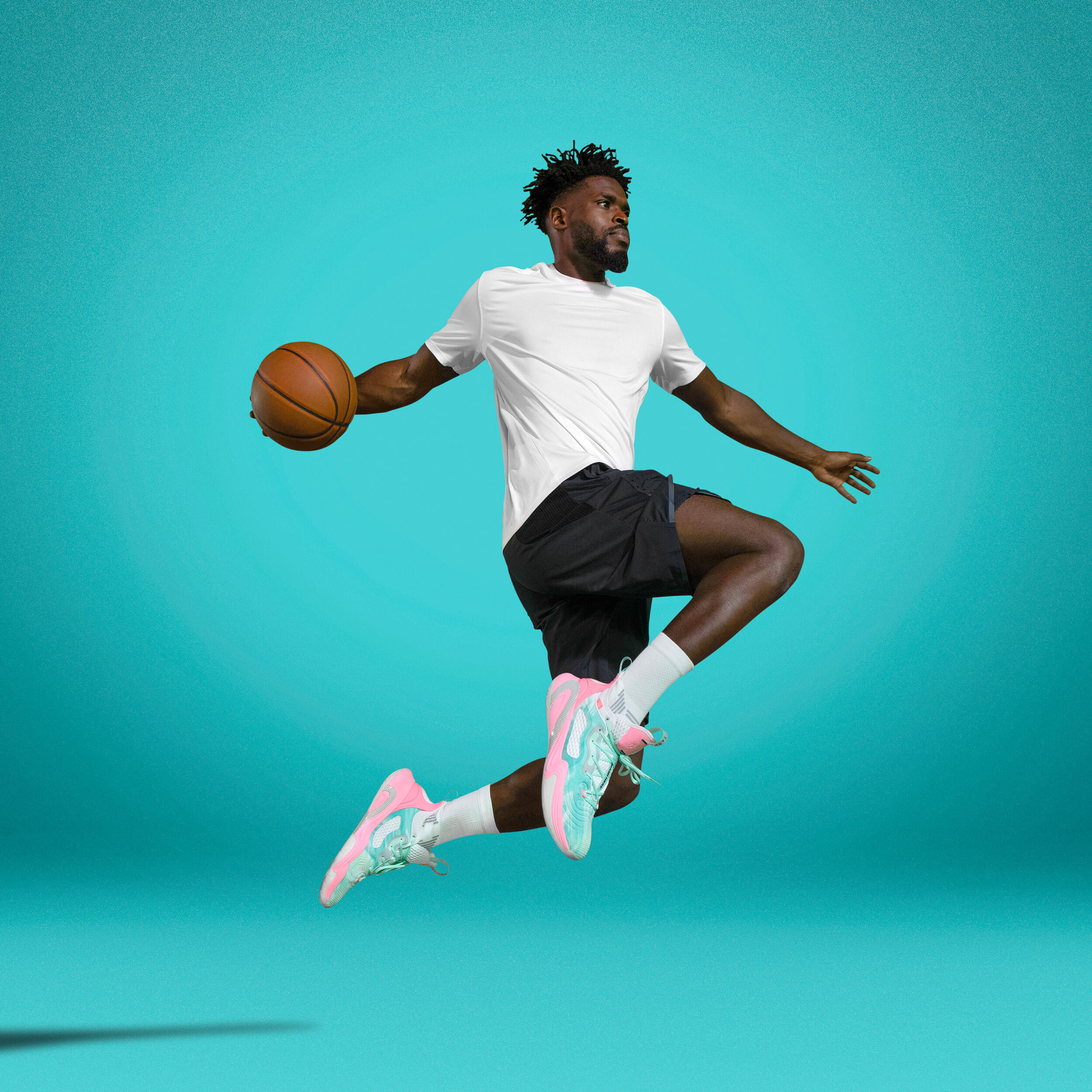 Basketbalové boty SE900 NBA Miami Heat zeleno-růžové  12/15