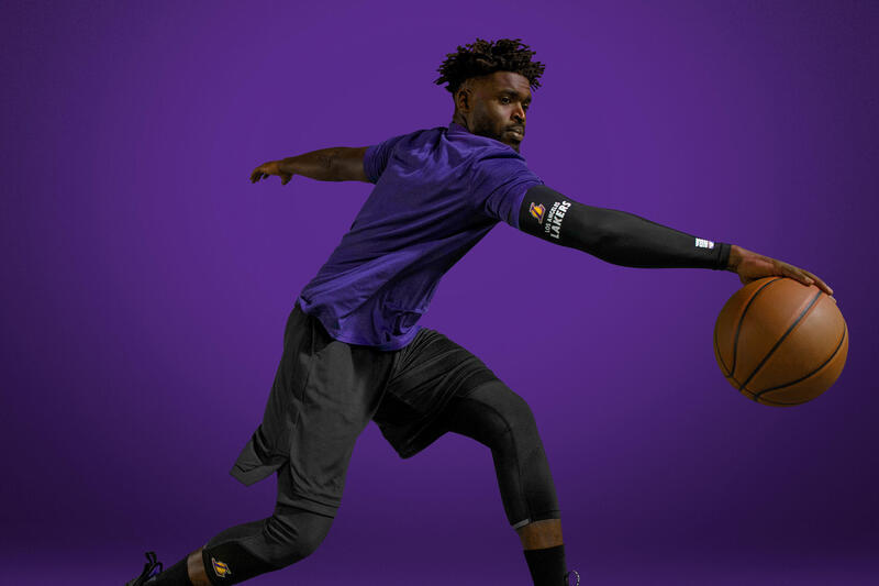 Legginsy do koszykówki 3/4 dla kobiet i mężczyzn NBA Tarmak 500 Los Angeles Lakers