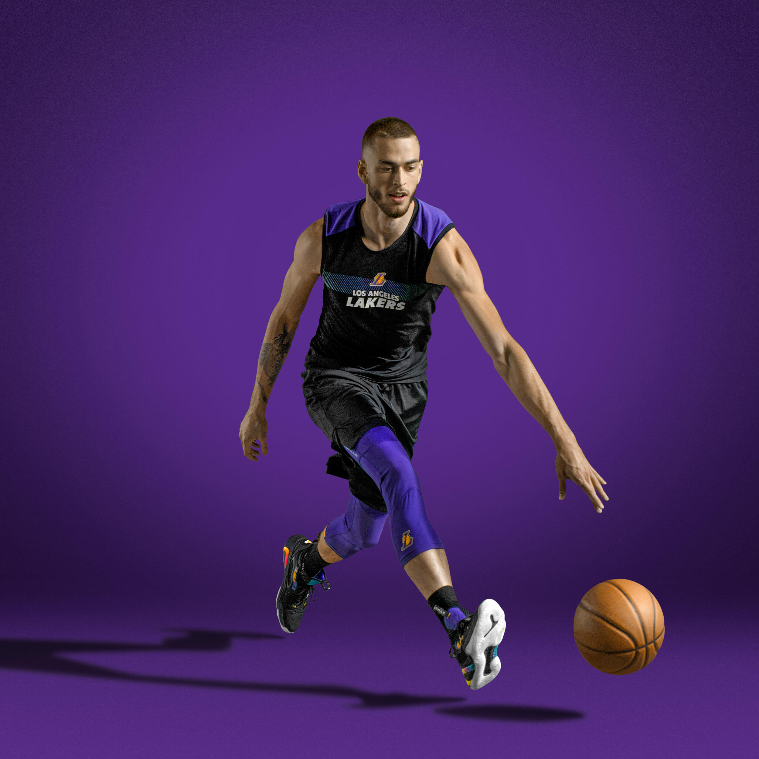 NBA Basketball-Unterhemd Los Angeles Lakers ärmellos Erwachsene - UT500 weiss 9/11