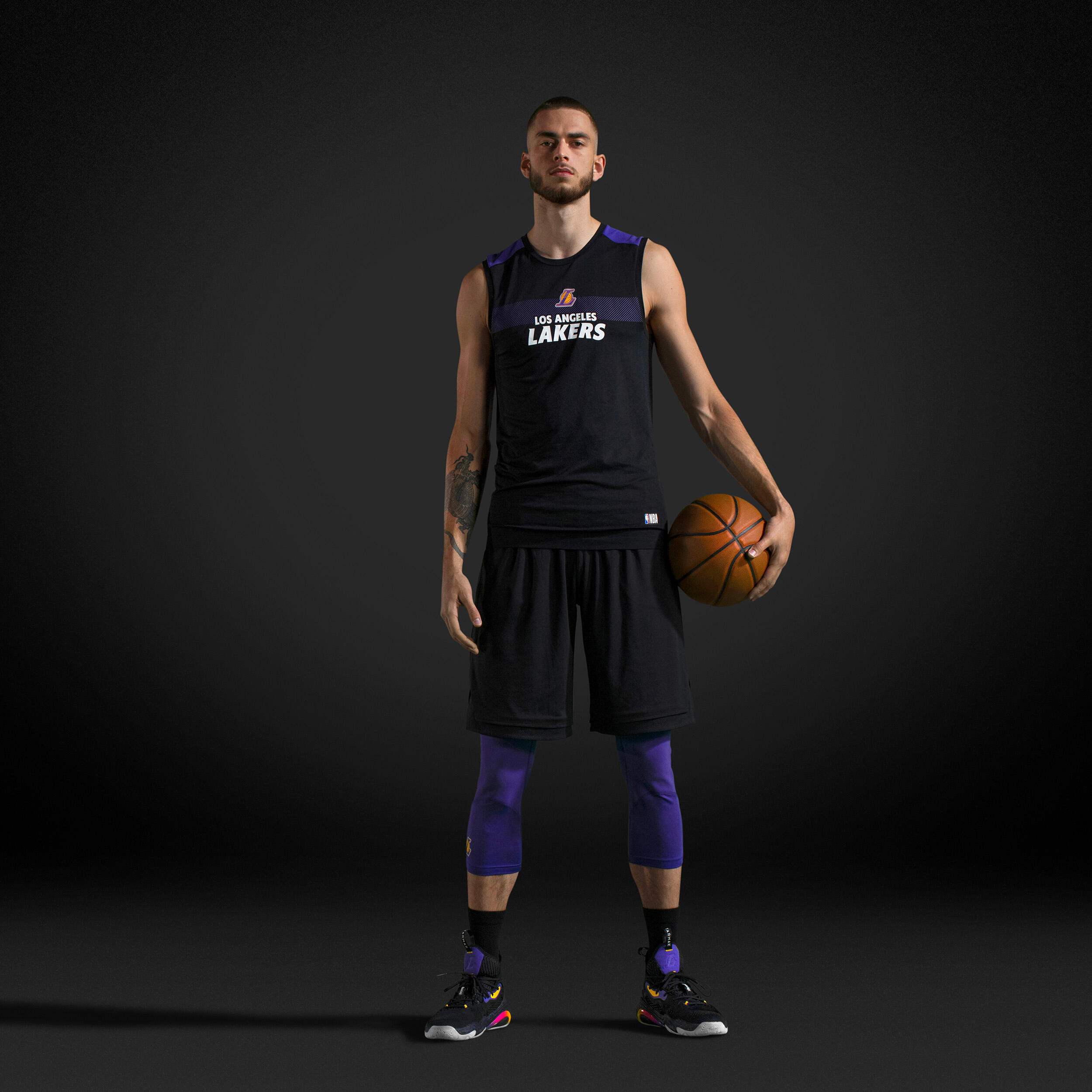 NBA Basketball-Unterhemd Los Angeles Lakers ärmellos Erwachsene - UT500 weiss 8/11