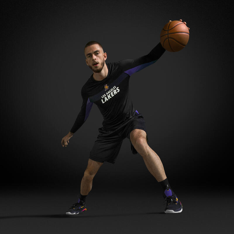 Bluză termică Baschet UT500 NBA LOS ANGELES LAKERS Negru Adulți 