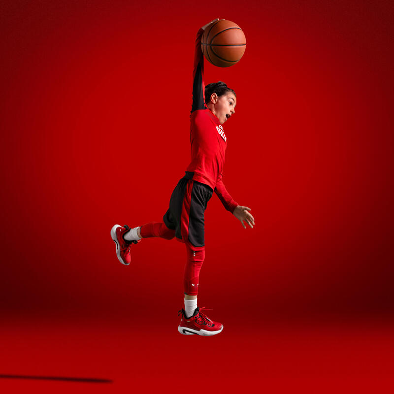 Dětský basketbalový spodní dres NBA Chicago Bulls UT500 červený 