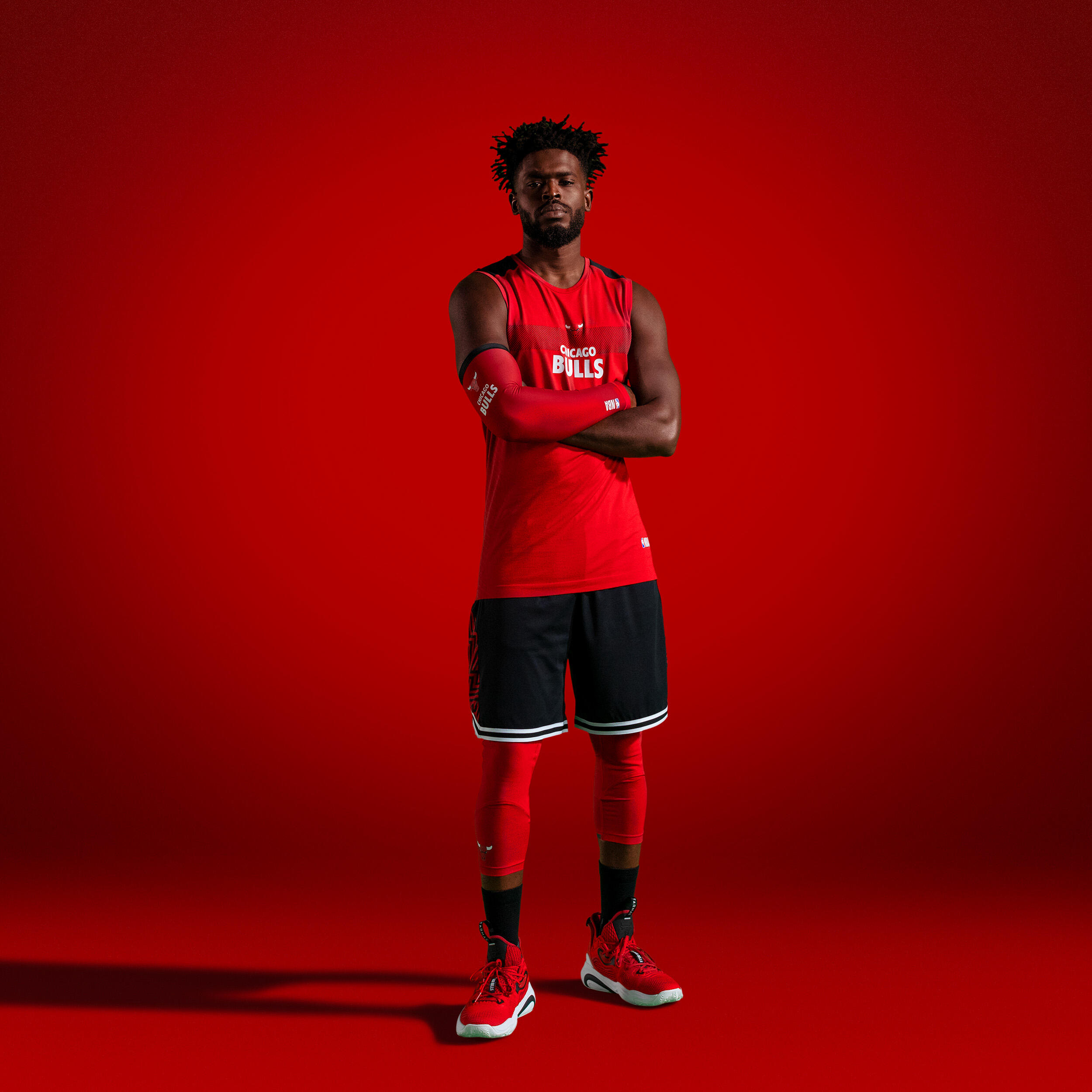Maglia termica basket unisex UT 500 NBA CHICAGO BULLS rossa 11/14