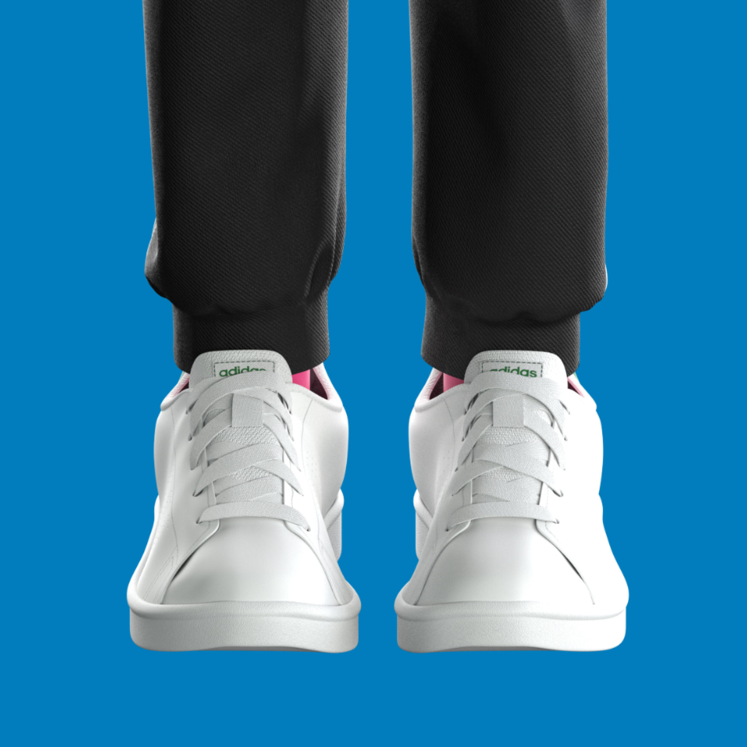 Gebraucht - Adidas Sportschuhe Kinder Schnürsenkel - Advantage weiss 10/18