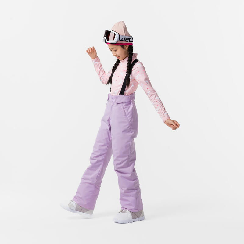 女童滑雪長褲 PA 500 紫色
