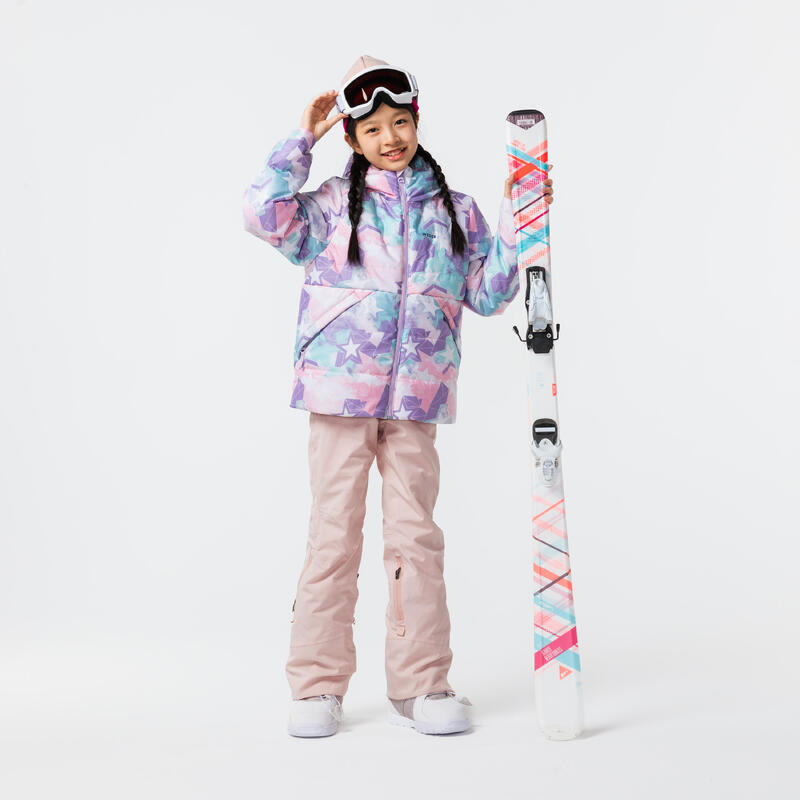 Junior Girl’s Ski Jacket 100 Stars - Purple