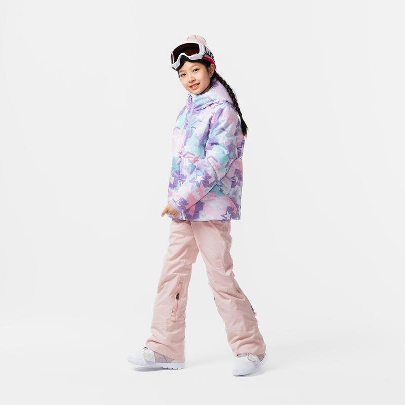 Junior Girl’s Ski Jacket 100 Stars - Purple