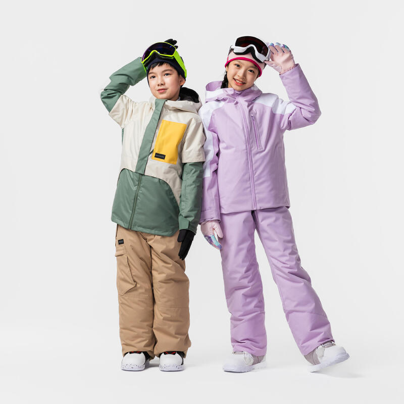 Kids’ Warm and Waterproof Ski Jacket 550 - Purple