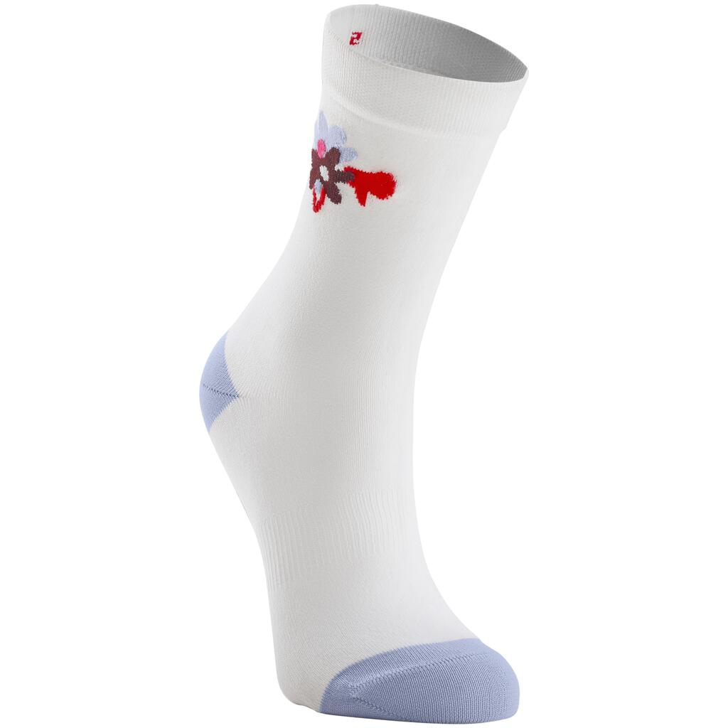 Cycling Socks RoadR 500 - White and Lavender 