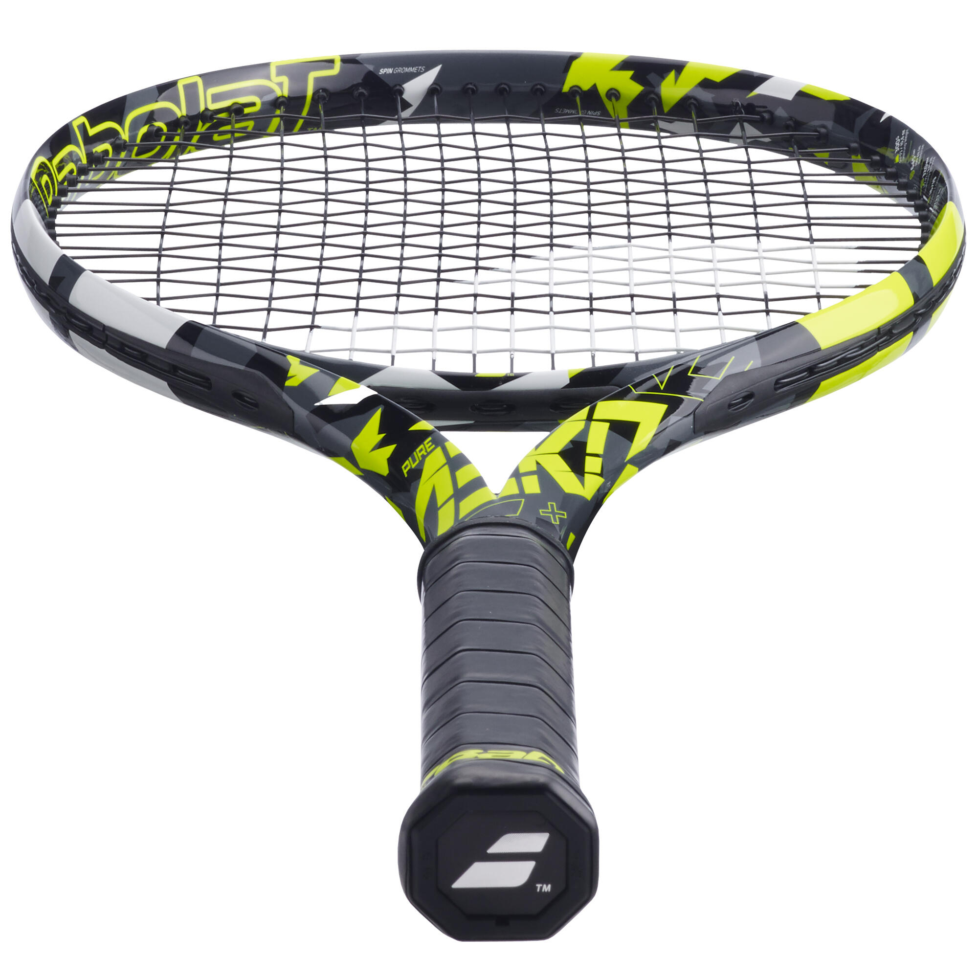 Adult Tennis Racket Pure Aero 300g Grey Yellow Decathlon