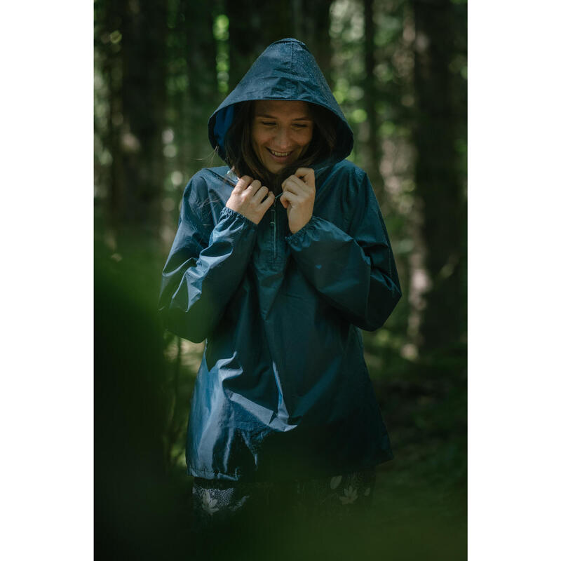 Veste coupe-vent et déperlante de randonnée - raincut 1/2 zip - femme