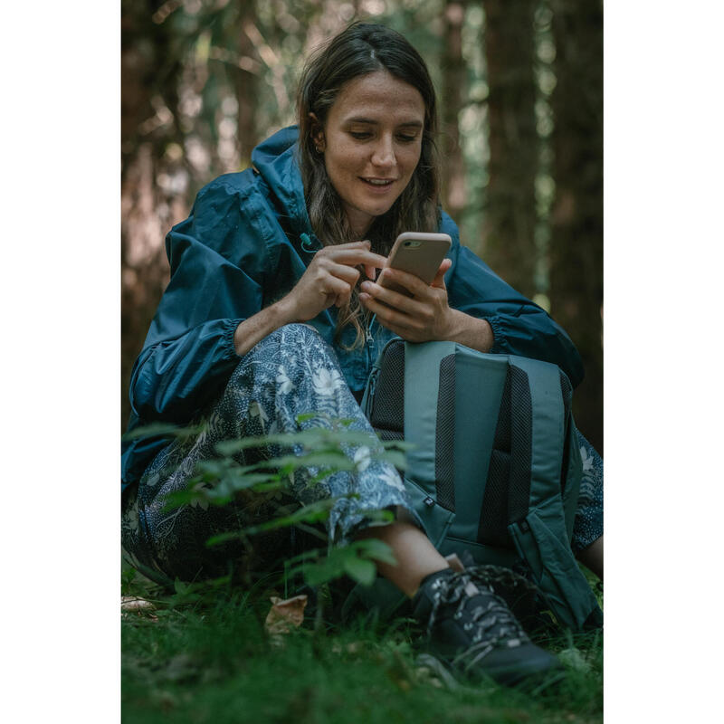 Regenjacke Damen winddicht wasserabweisend Kurzreissverschluss Wandern - Raincut Trio 2