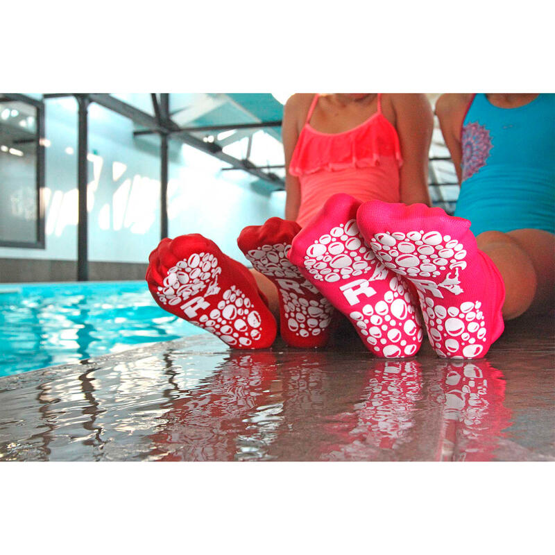 Calcetines piscina natación antideslizantes Niños Revenge rosa