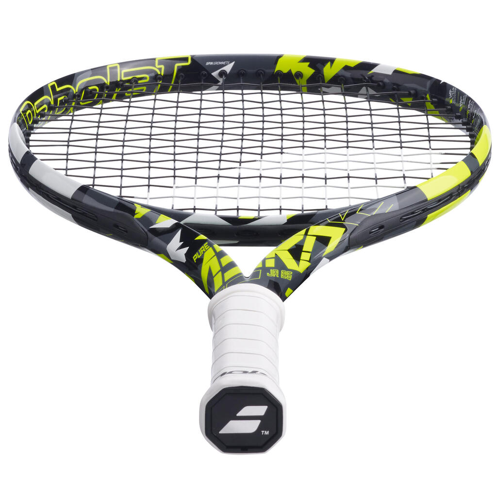Tennisschläger Kinder - Pure Aero 25 Zoll besaitet schwarz/gelb