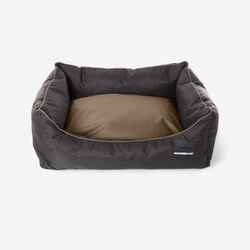 Domino Waterproof dog basket - Black and Beige