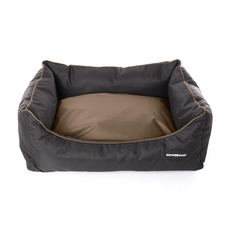 Hundekorb Domino Waterproof schwarz/beige