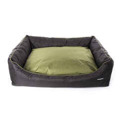 Domino Waterproof Dog Bed Black and Khaki