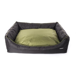 Cama Perro Domino Negro/Caqui Impermeable Cojin Extraible