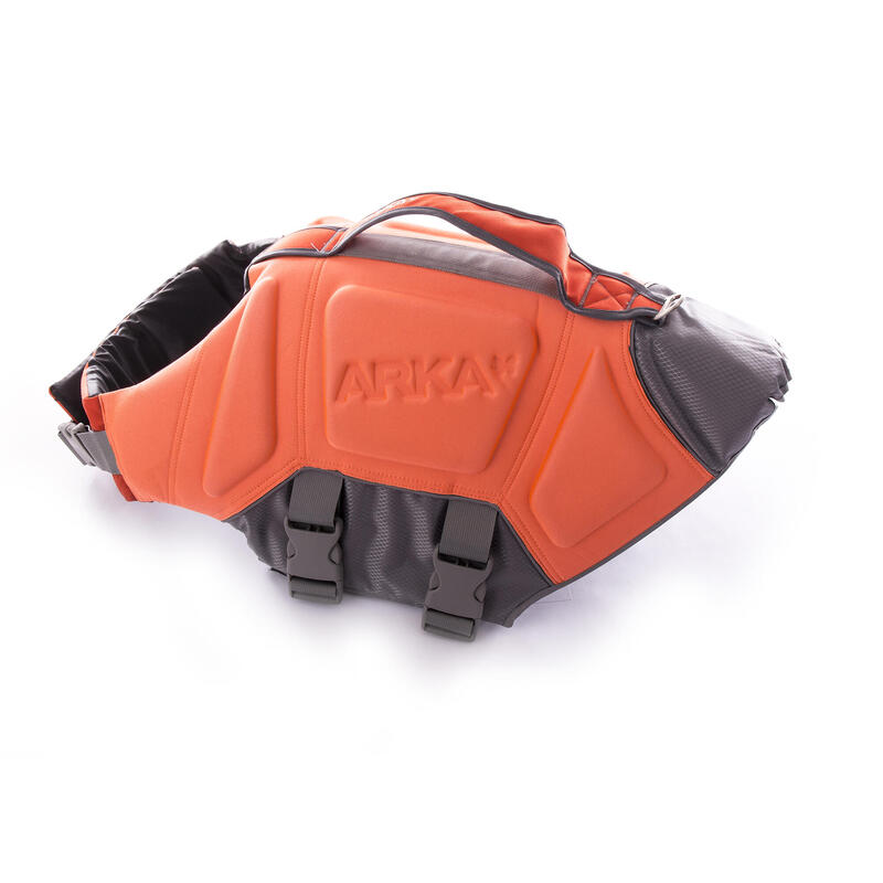 Gilet de sauvetage pour chien ARKA orange.