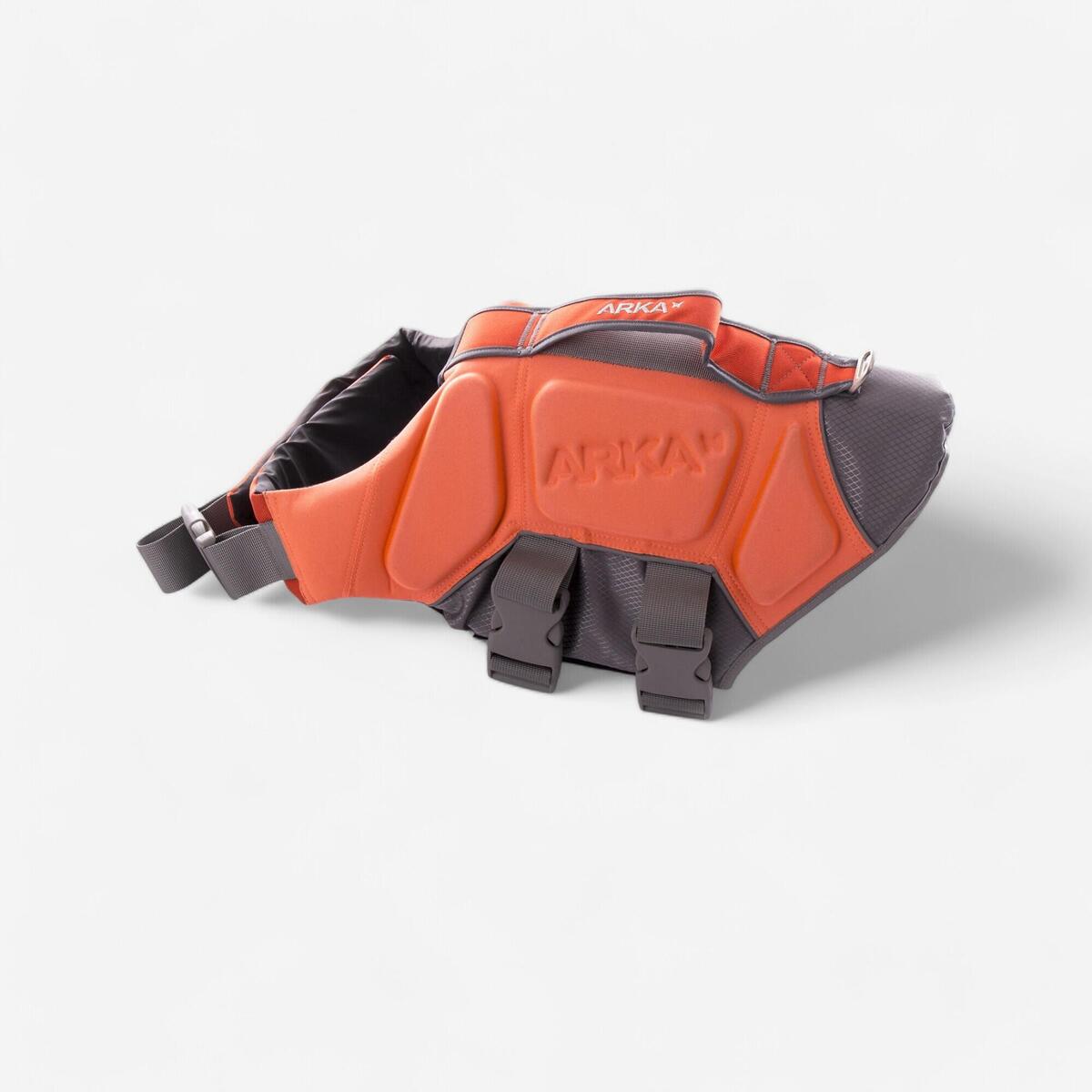 Gilet de sauvetage pour petit chien, rouge.