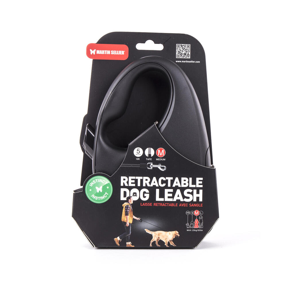 Retractable dog leash black