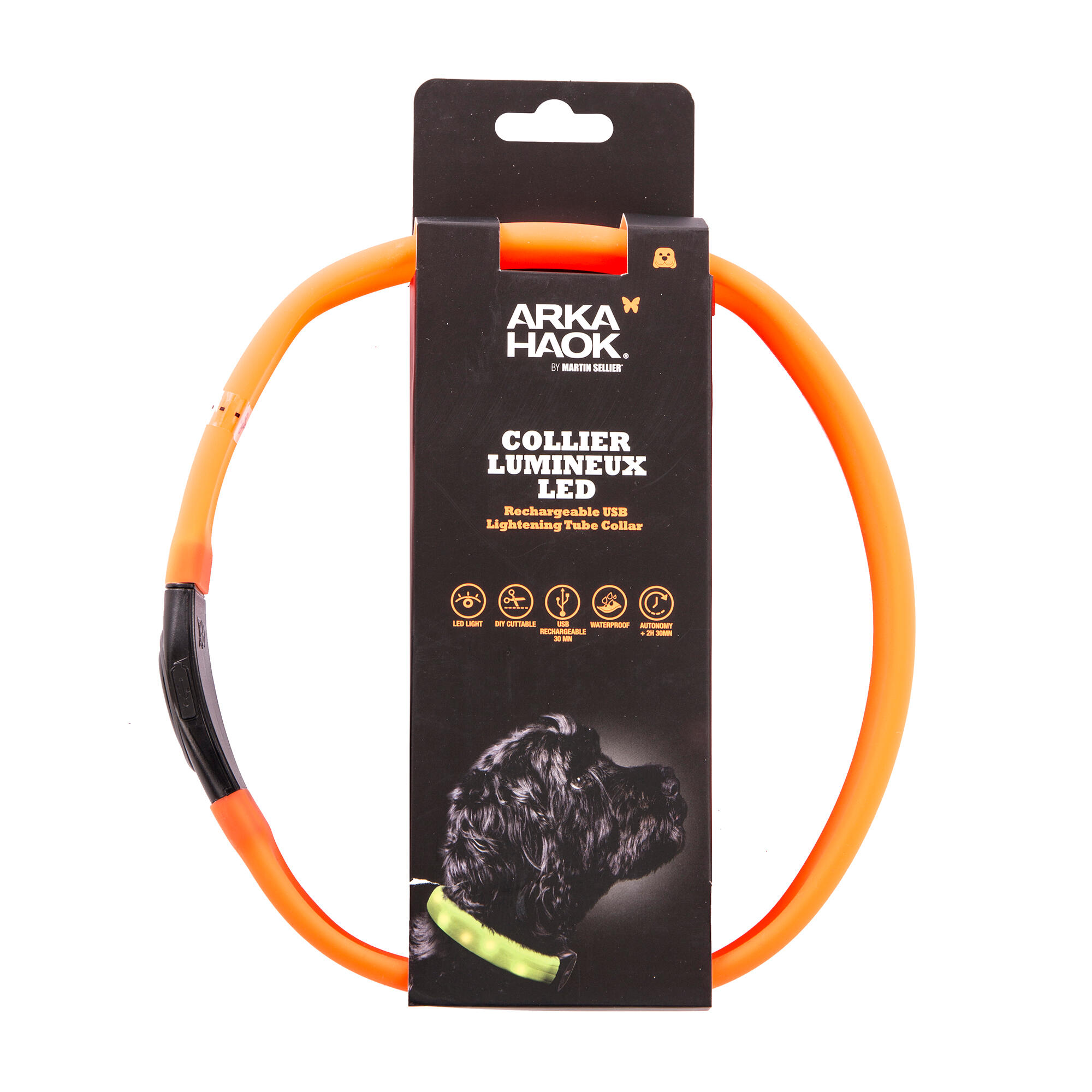 ARKA Lighted dog collar orange