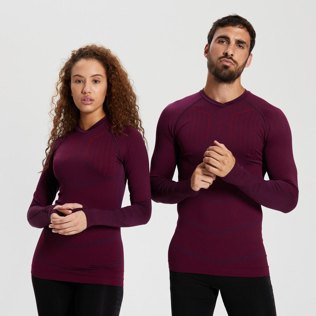 PODMAJICA KEEPDRY 500 ZA ODRASLE DUGIH RUKAVA TERMO - BORDO