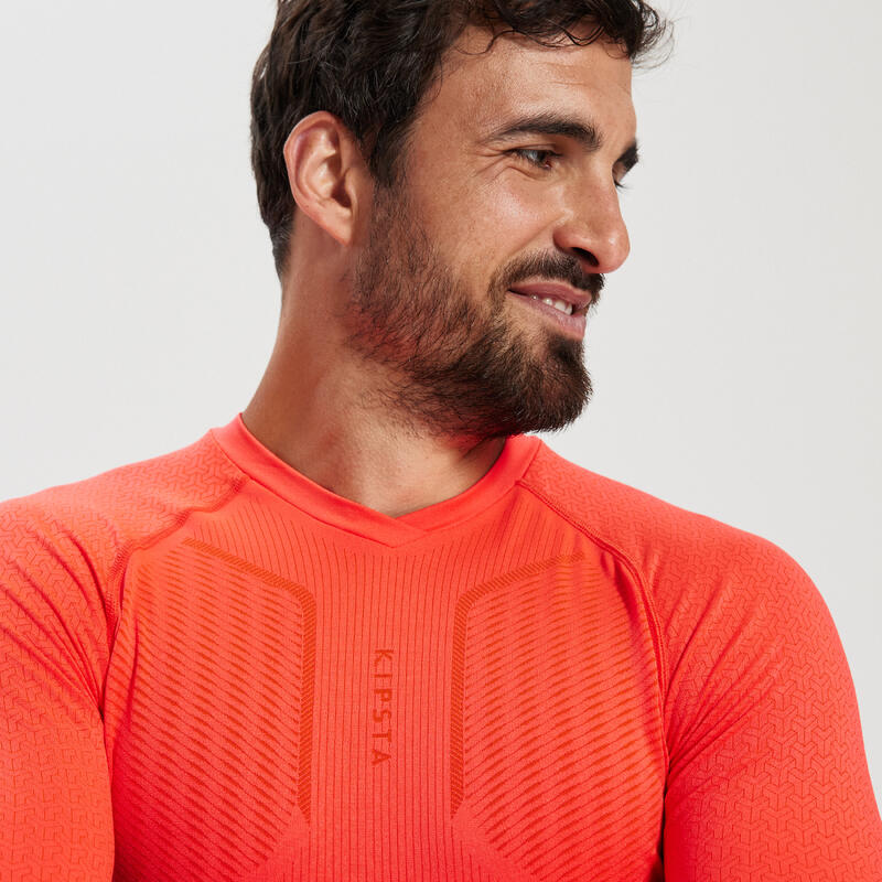 THERMOSHIRT MET LANGE MOUWEN VOOR VOLWASSENEN KEEPDRY 500 ORANJE