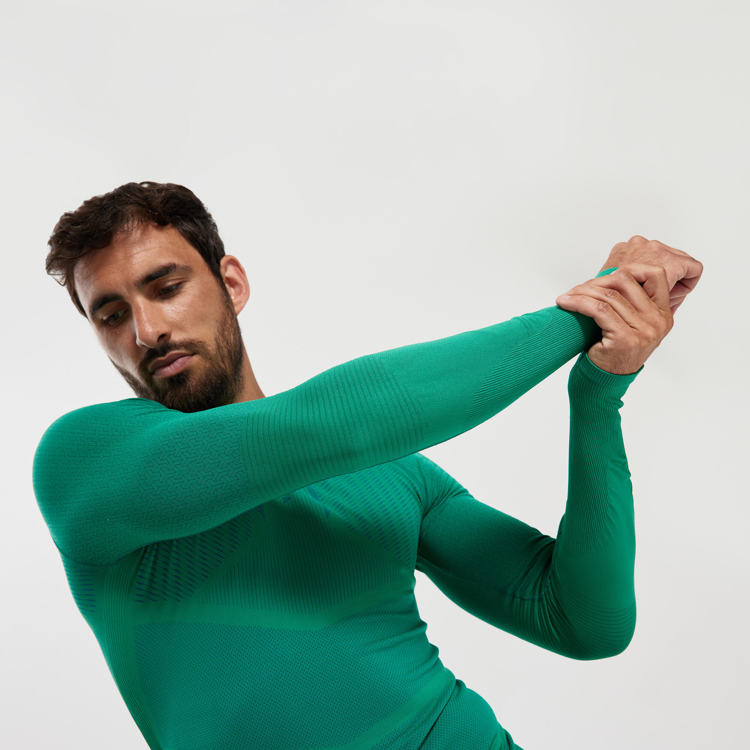 Adult Long-Sleeved Thermal Base Layer Top Keepdry 500 - Green 5/14