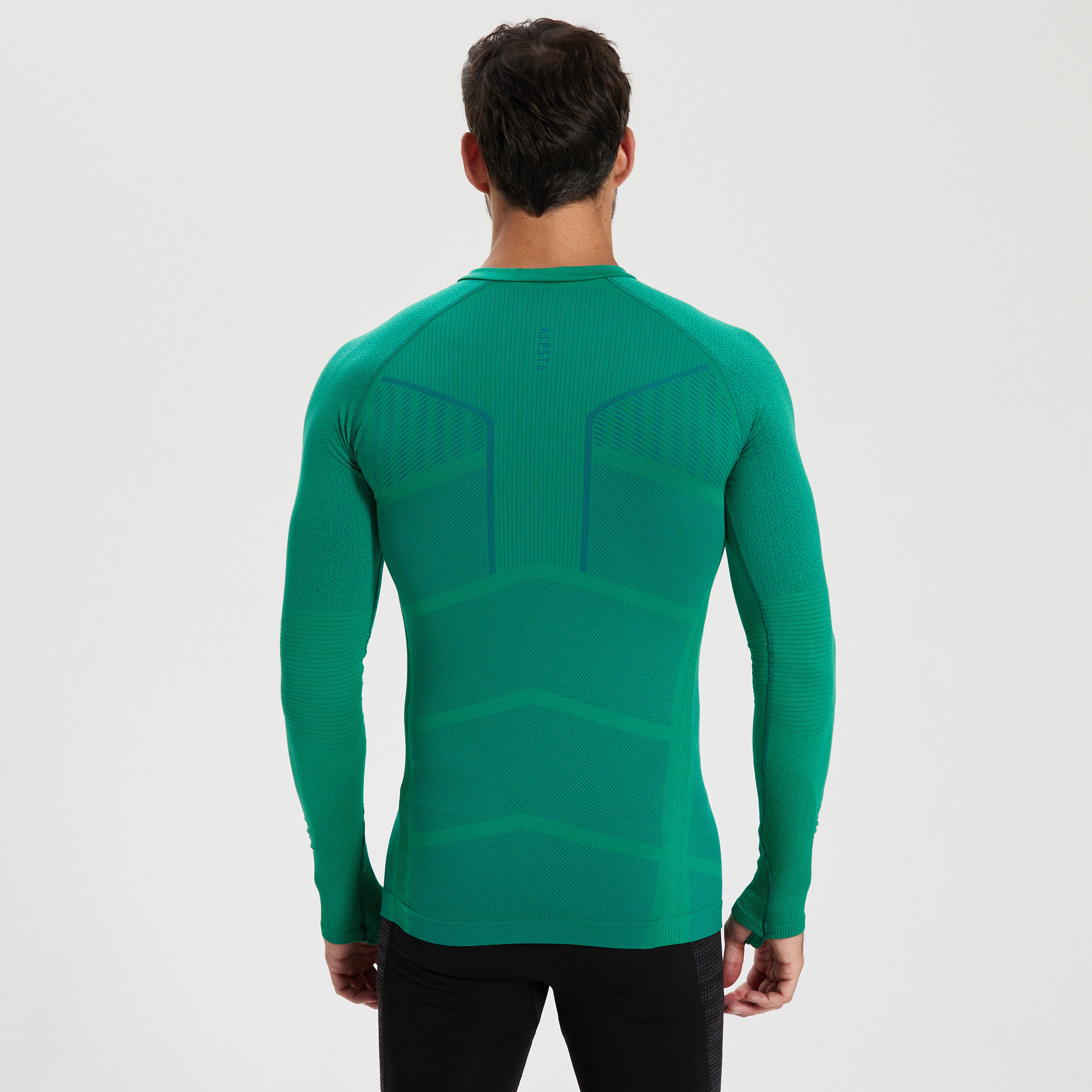Adult Long-Sleeved Thermal Base Layer Top Keepdry 500 - Green 6/14