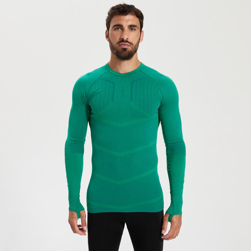 Bluză termică Fotbal Keepdry 500 Verde Adulți 
