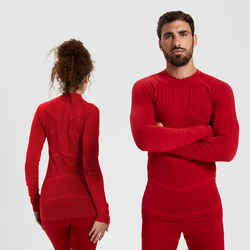 Adult Long-Sleeved Thermal Base Layer Top Keepdry 500 - Red