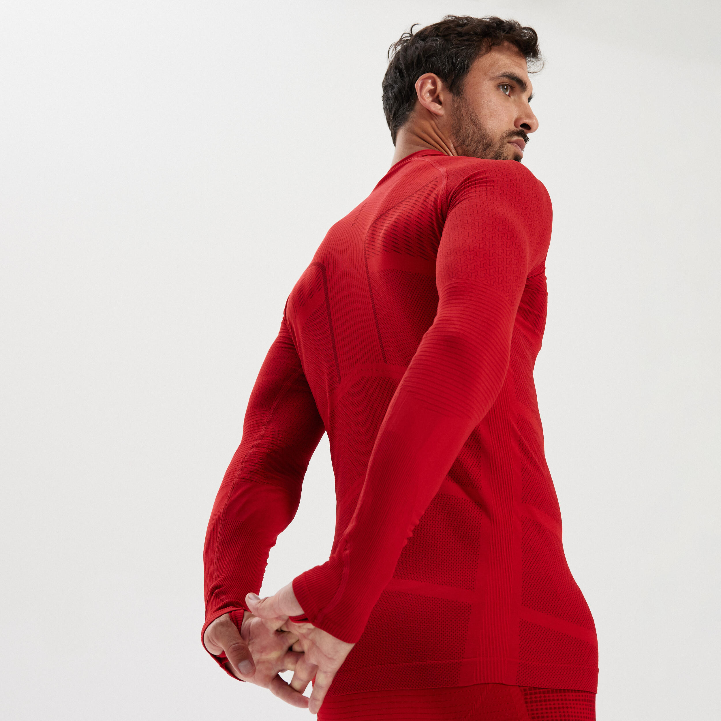 Adult Long-Sleeved Thermal Base Layer Top Keepdry 500 - Red 11/15