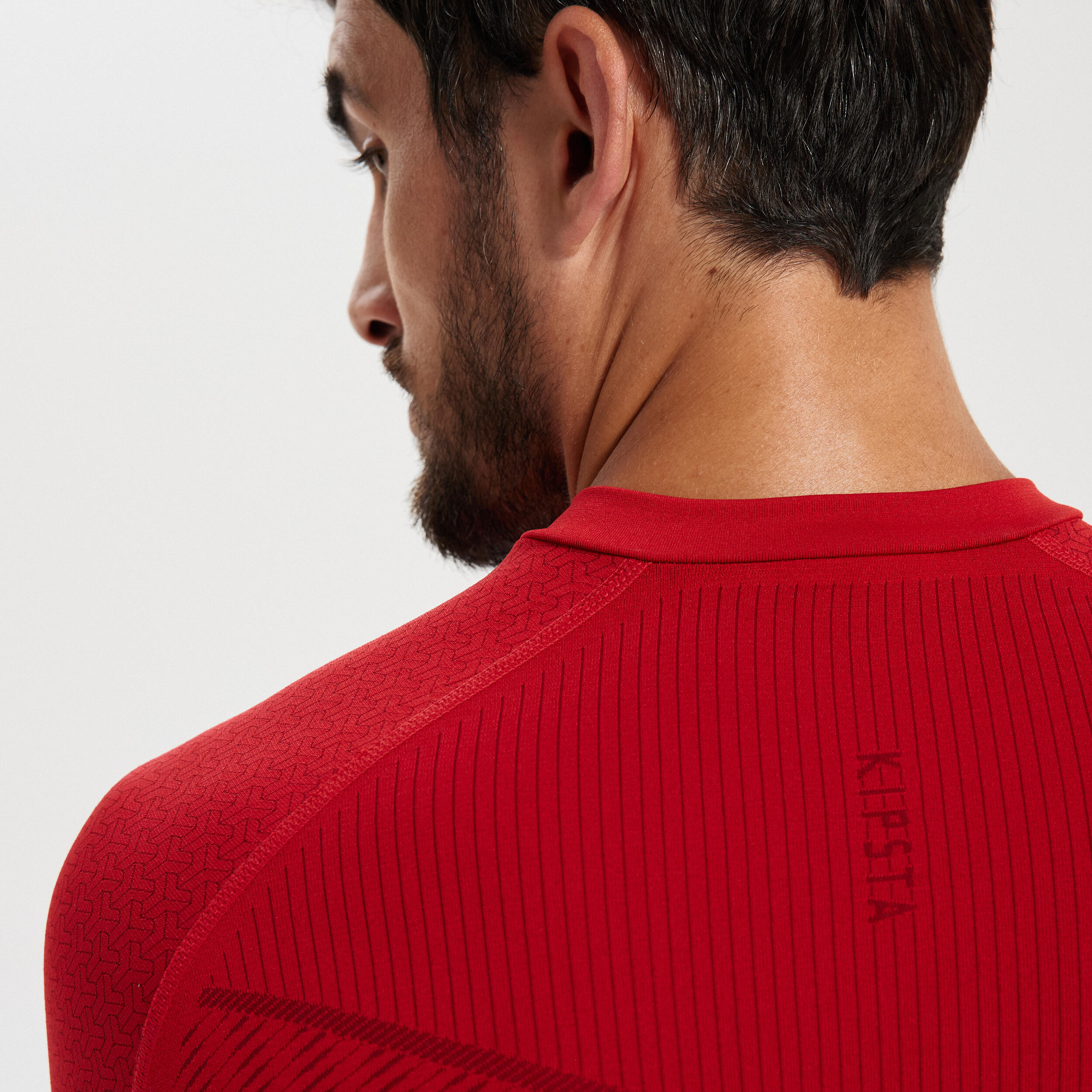 Adult Long-Sleeved Thermal Base Layer Top Keepdry 500 - Red 8/15