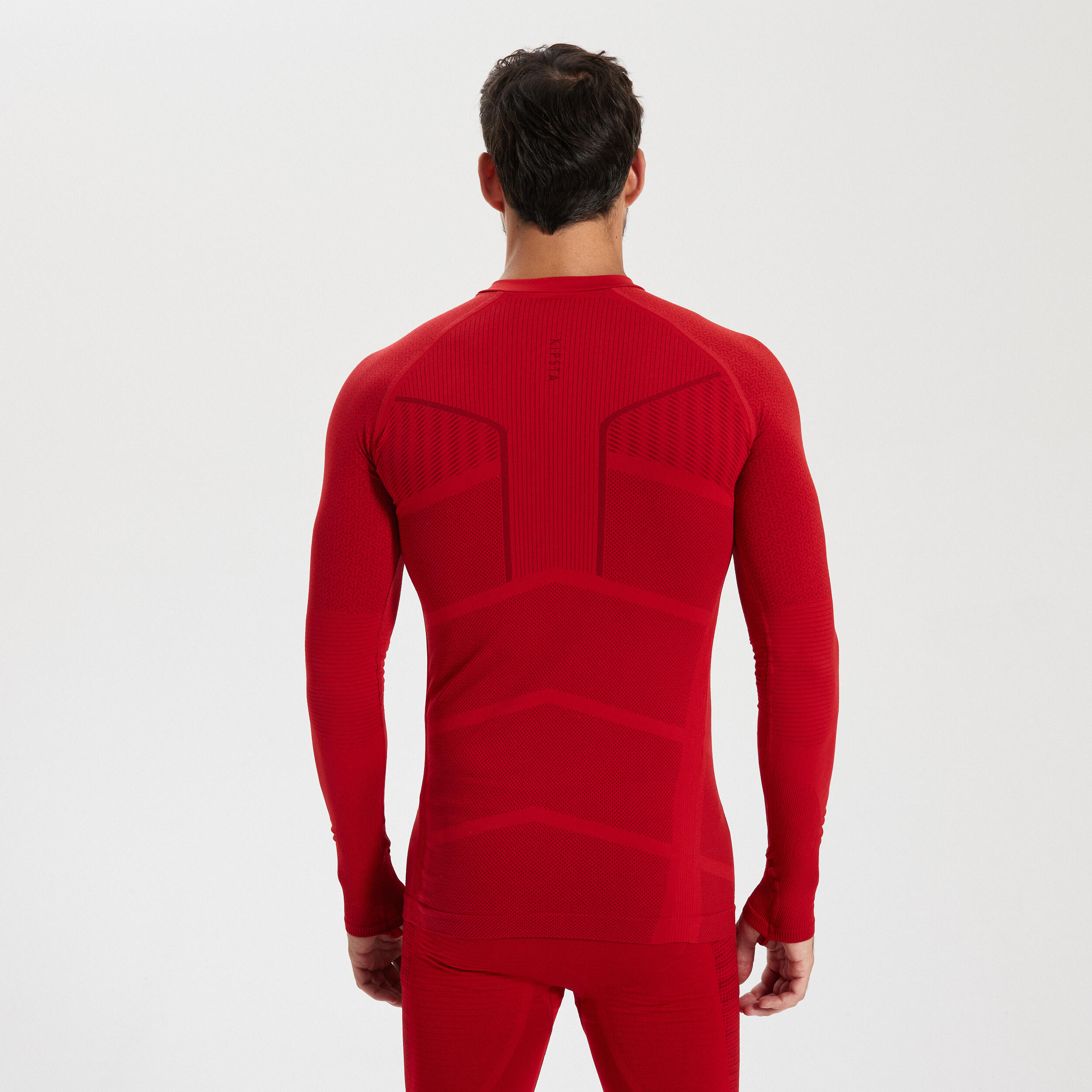 Adult Long-Sleeved Thermal Base Layer Top Keepdry 500 - Red 6/15