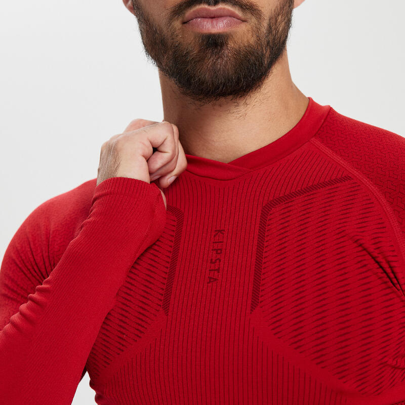 CAMISOLA TÉRMICA DE FUTEBOL ADULTO KEEPDRY 500 VERMELHO