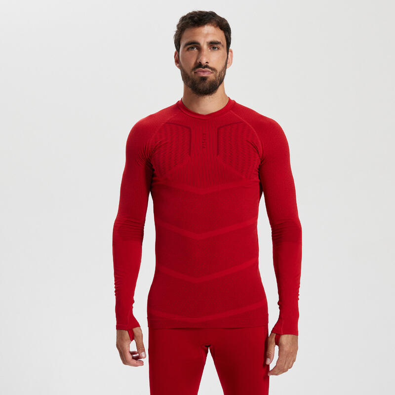 CALÇAS JUSTAS TÉRMICAS DE FUTEBOL ADULTO KEEPDRY 500 VERMELHO