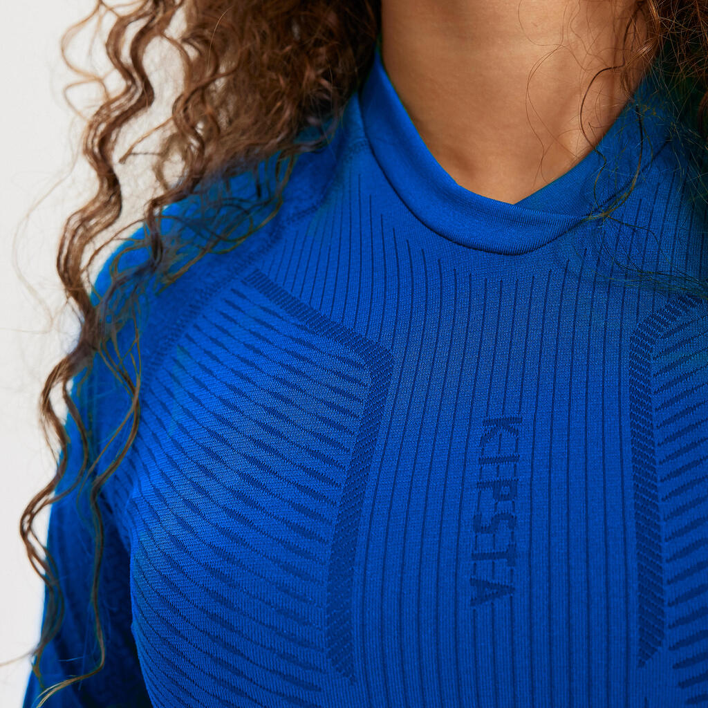 Adult Long-Sleeved Thermal Base Layer Top Keepdry 500 - Indigo Blue