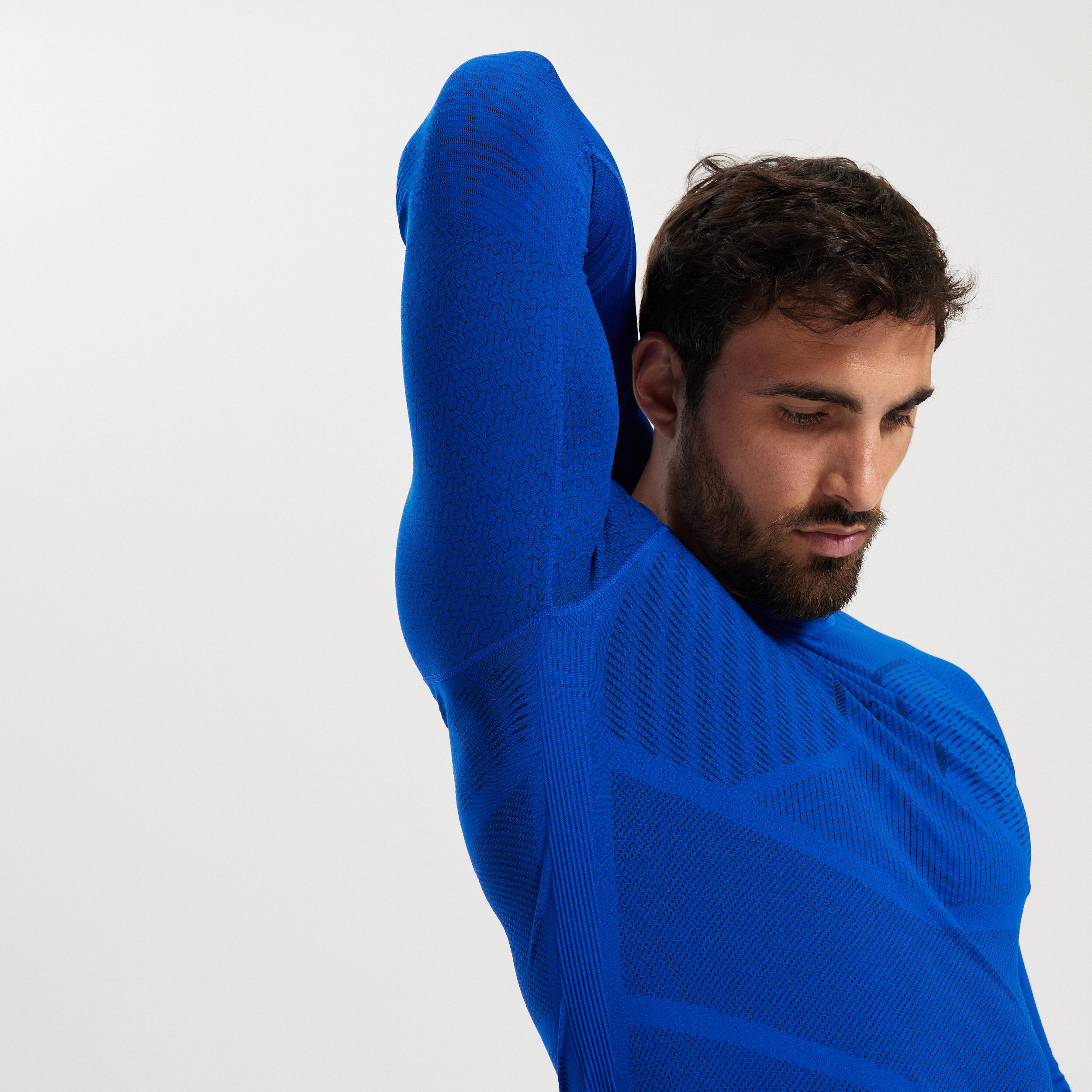 SOUS-VETEMENT THERMIQUE HAUT MANCHES LONGUES  ADULTE BLEU INDIGO KEEPDRY 500 3/9