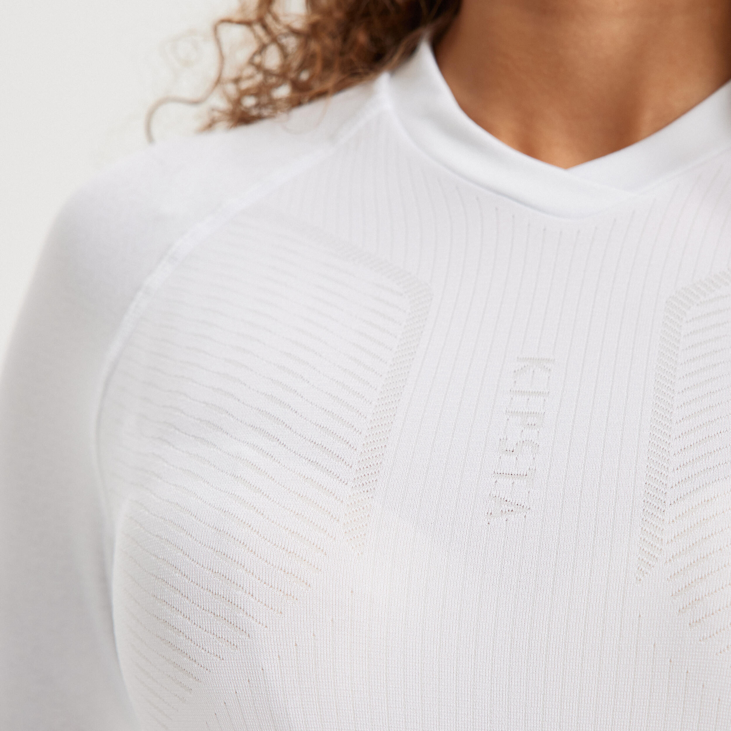Adult Long-Sleeved Thermal Base Layer Top Keepdry 500 - White 6/13