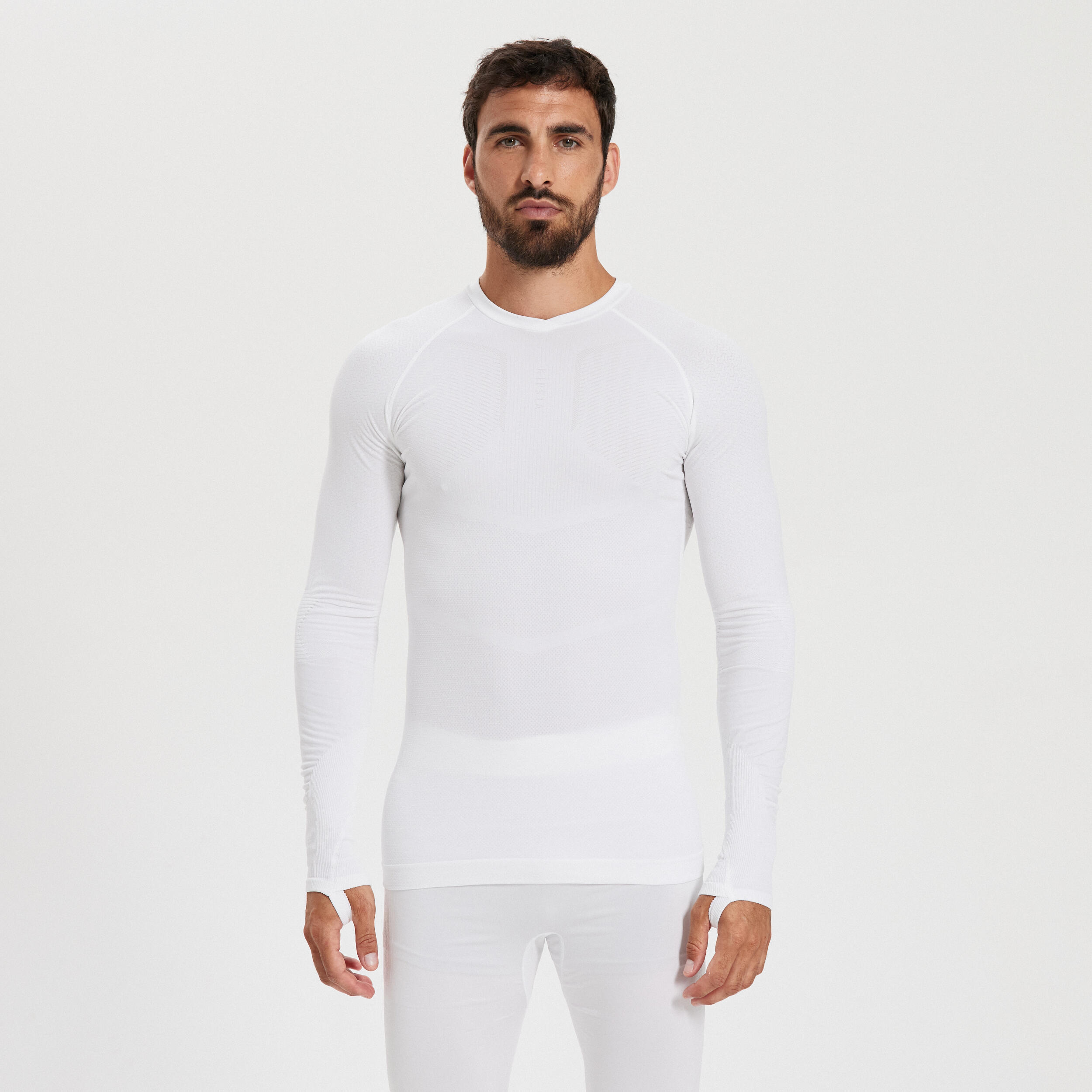 LS Thermal Base Layer Top Keepdry 500 White Snow white, Iced coffee