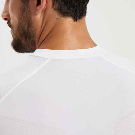 חולצת שכבת בסיס למבוגרים עם שרוולים ארוכים Keepdry 500 - לבן