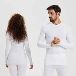 Adult Long-Sleeved Thermal Base Layer Top Keepdry 500 - White