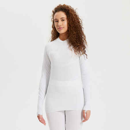 Adult Long-Sleeved Thermal Base Layer Top Keepdry 500 - White