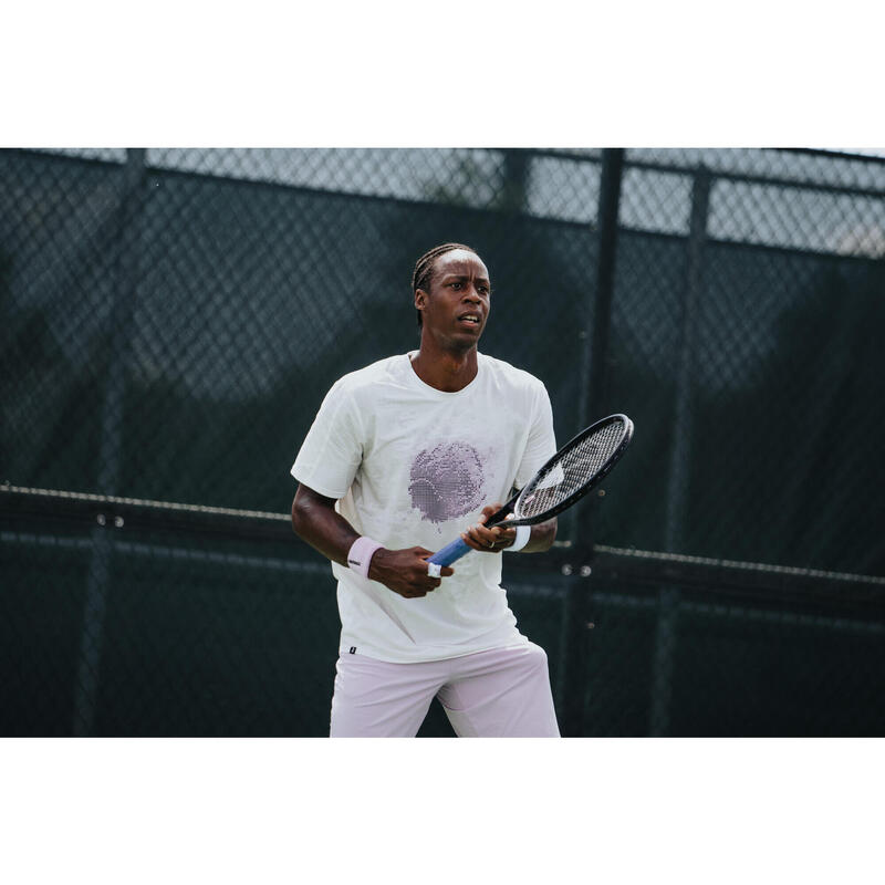 T-Shirt de Tennis homme - TTS Soft Balle Blanc Lilas Gaël Monfils